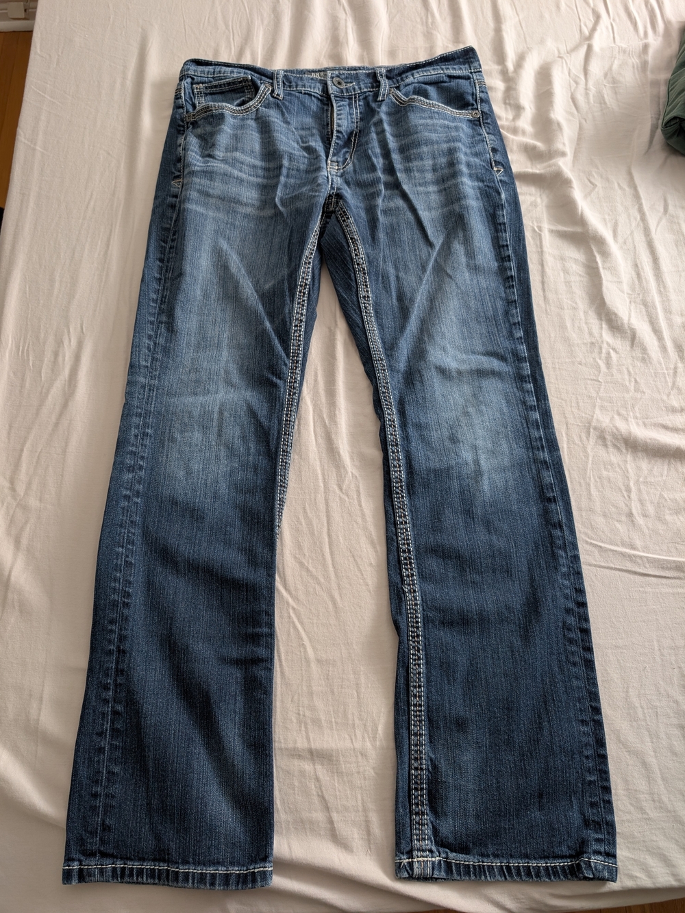 Men's Buckle Blue Jeans - Jake Straight Leg